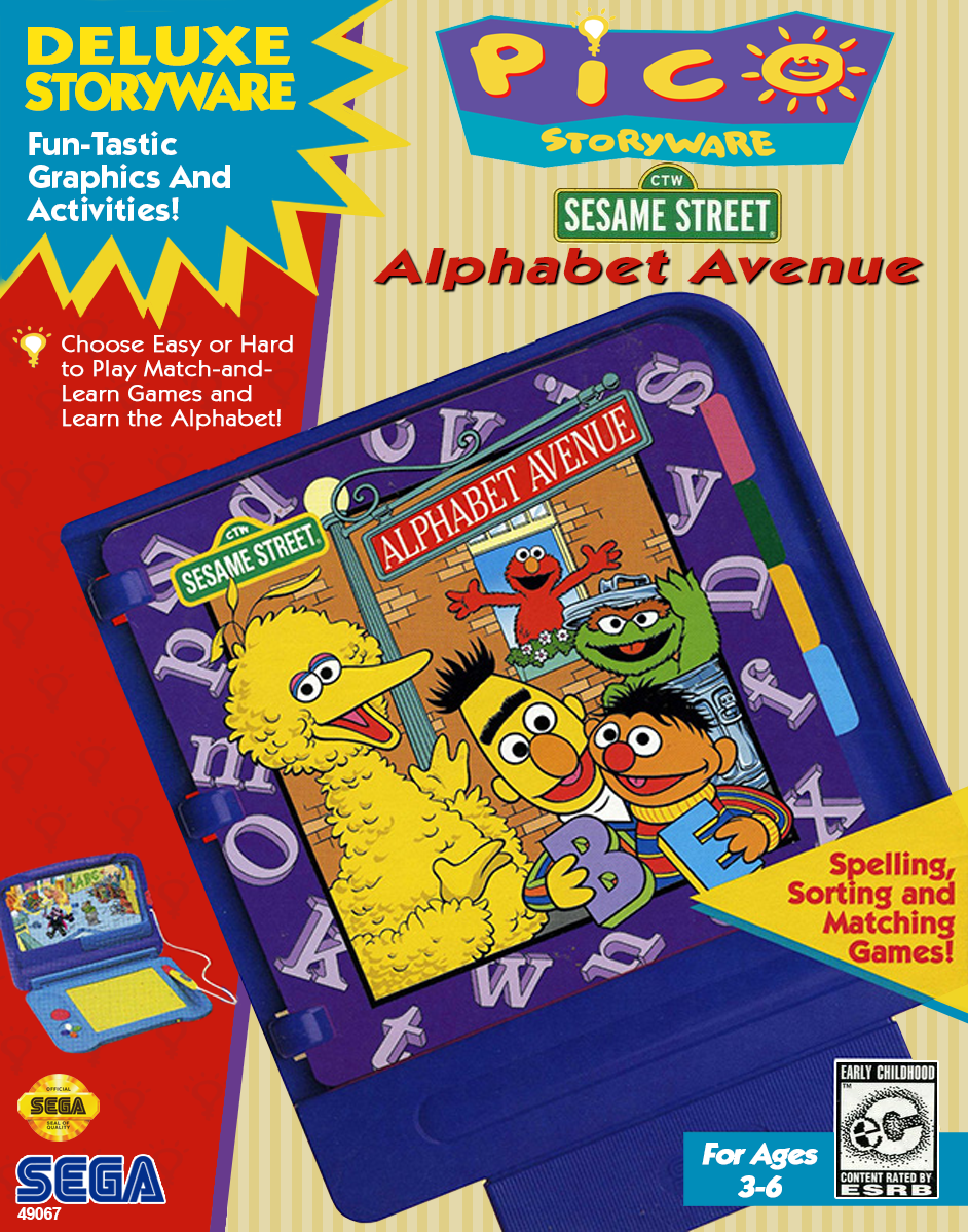 Sesame Street: Alphabet Avenue box art for Sega Pico